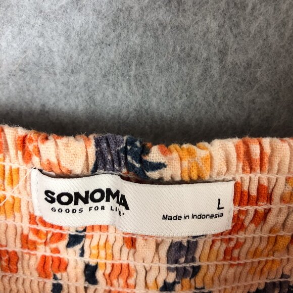 Sonoma Floral Tank Top Tie Shoulder Size Large - Picture 5 of 6
